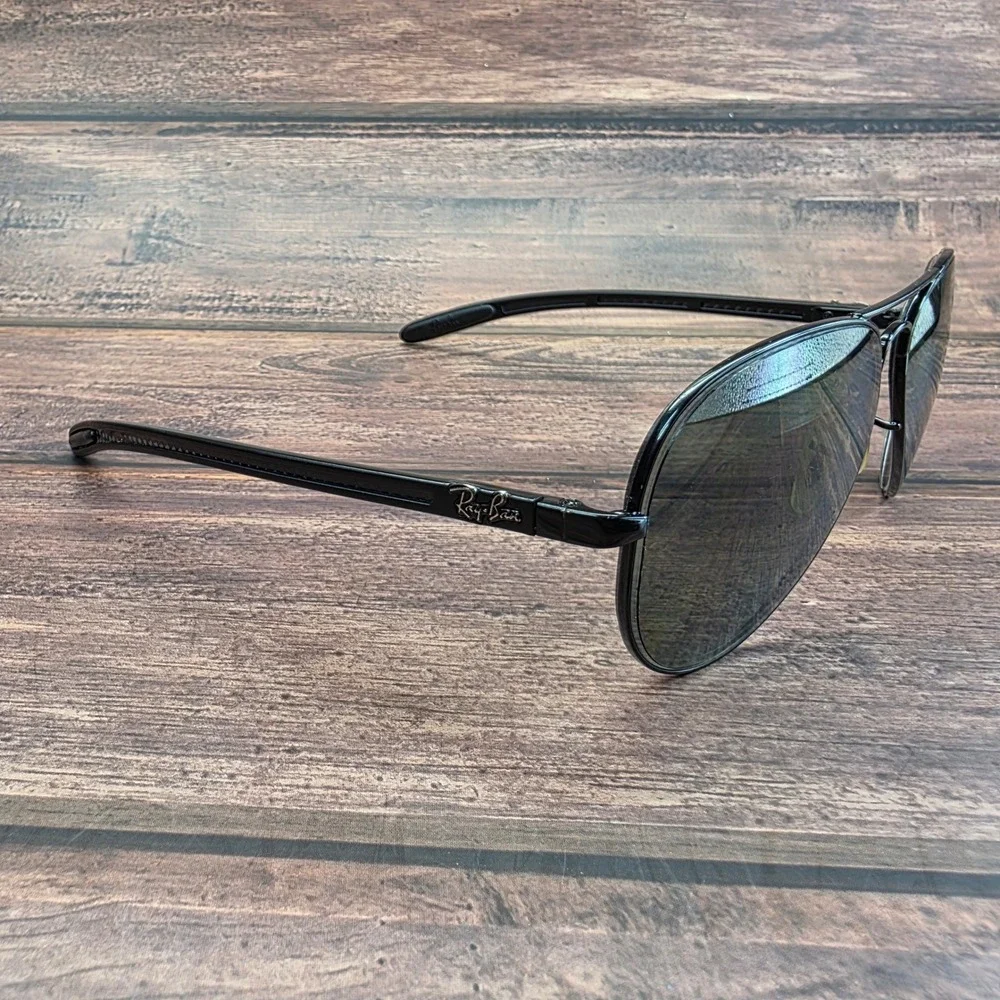 Ray-Ban Tech Aviator Black Carbon Fiber Sunglass RB 8307 002 58-14 FRAMES ONLY